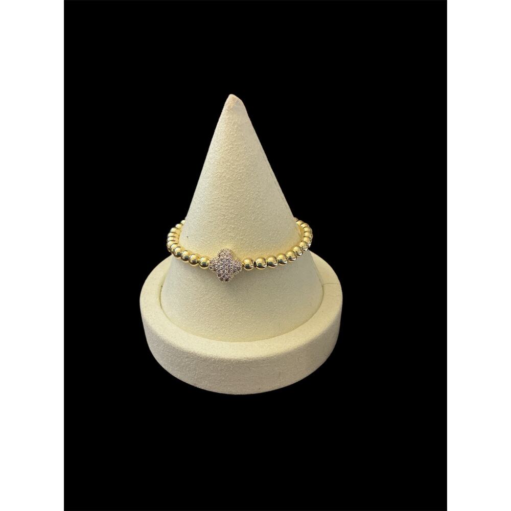 Gold Crystal Pavé Stretch Bracelet